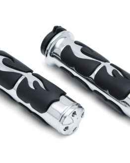Kuryakyn ISO Flame Grips Chrome Universal 1" Handlebars