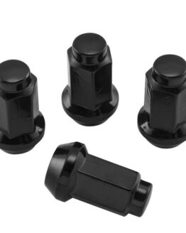 QuadBoss Black Lug Nuts 3/8in-24 TPI 14mm OD Set of 4