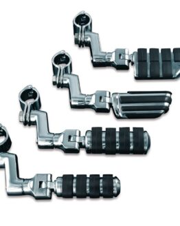 Dually ISO Offset Highway Pegs With 1 inch Clamp Chrome (Pair)