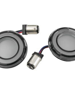 Tracer L.E.D. Front Turn Signal Insert White/Amber with Smoke Lens by Kuryakyn