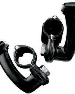 Longhorn Offset Peg Mounts 1-1/4" Clamp Black by Kuryakyn