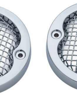 Kuryakyn Mesh Turn Signal Bezels Chrome 3-1/4 in Pair