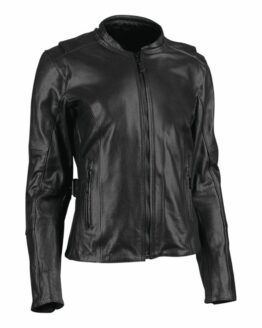 Throttle Body Leather Jacket Black Womens - XL