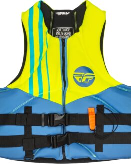 Fly Racing Neoprene Flotation Vest Blue/Hi-Vis/Teal XS