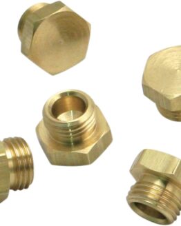 S&S Cycle Float Bowl Plug Threaded Brass 5 Pack Gold