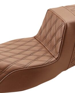 Step-Up Lattice Stitched 2-Up Seat Brown