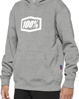 100% Youth Icon Hoody, Heather Gray, Youth XL