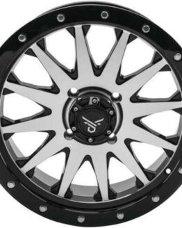 QuadBoss Wagon Wheel 18x7 4/137 Machined Finish with Center Cap