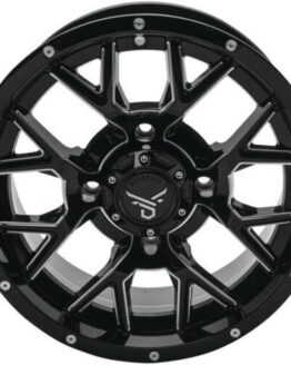 QuadBoss Barbwire 14x7 4+3 4/156 Black Milled Wheel