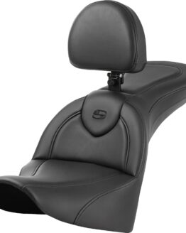 Saddlemen Roadsofa Seat with Backrest Black For Harley FLHC/FLHCS/FLSL/FLDE