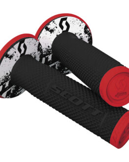 SX2 Tattoo 2 Motorcycle Grips Black/Neon Red 7/8"