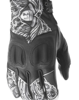 Women's Vixen Riding Gloves Black/White Lace X-Large