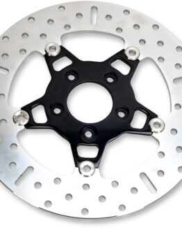 5 Button Floating Front Brake Rotor, Wide Band - Black Chrome Center