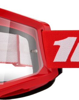 100% Strata 2 Junior Goggles Red Clear Lens