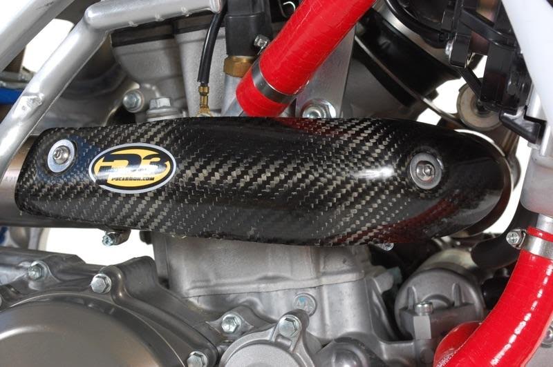 P3 Carbon Fiber Exhaust Pipe Heat Shield Guard 2-Piece For Yamaha WRF YZF EFI - Image 4