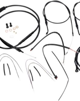 Extended Black Control Cable Kit For Dynas - 16" tall bars (non-ABS)