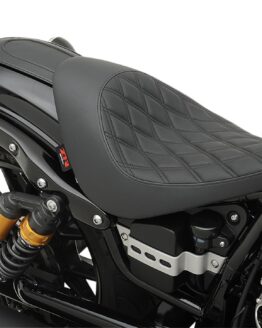 Double Diamond Vinyl Solo Seat Black Low