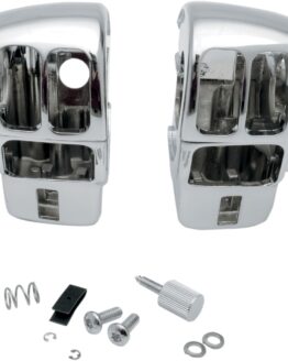 Drag Specialties Chrome Handlebar Switch Housing Kit For Harley-Davidson