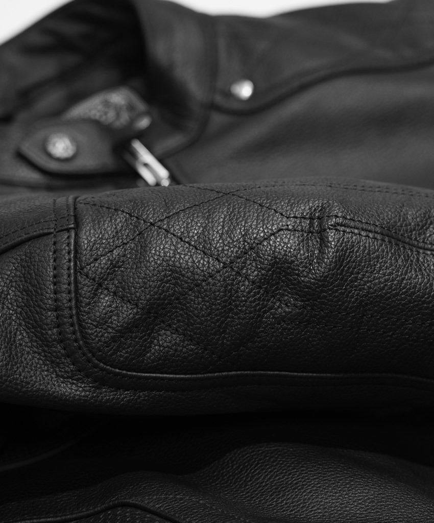 Highway 21 Gasser Leather Riding Jacket Black Small - Image 3