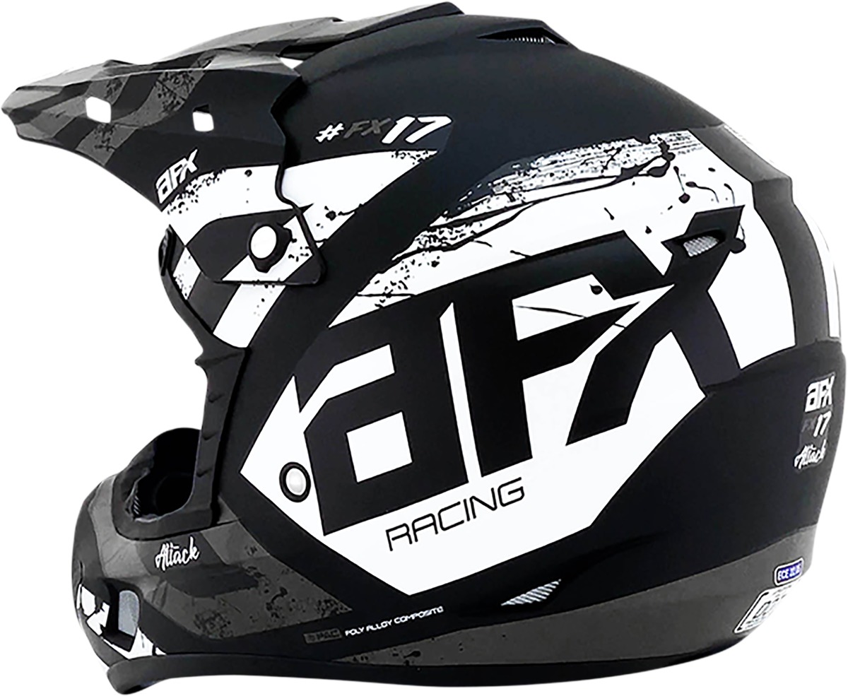 AFX FX-17 Attack Helmet Matte Black Silver Medium - Image 3