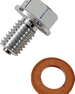 Moose Magnetic Drain Plug M10x1.5x15mm Silver Anodized Aluminum