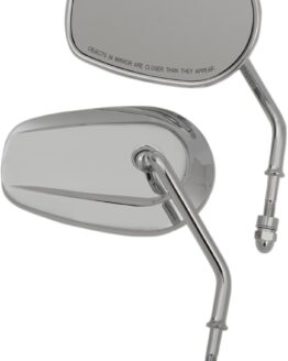 Teardrop Chrome Mirrors Short Stem - Pair of Left & Right