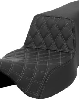Saddlemen Step-Up Seat Extended Reach Lattice Stitch Gray FLH/FLT 08-23
