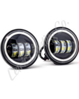 Letric 4.5in Black Full-Halo Passing Lamps Fits Indian