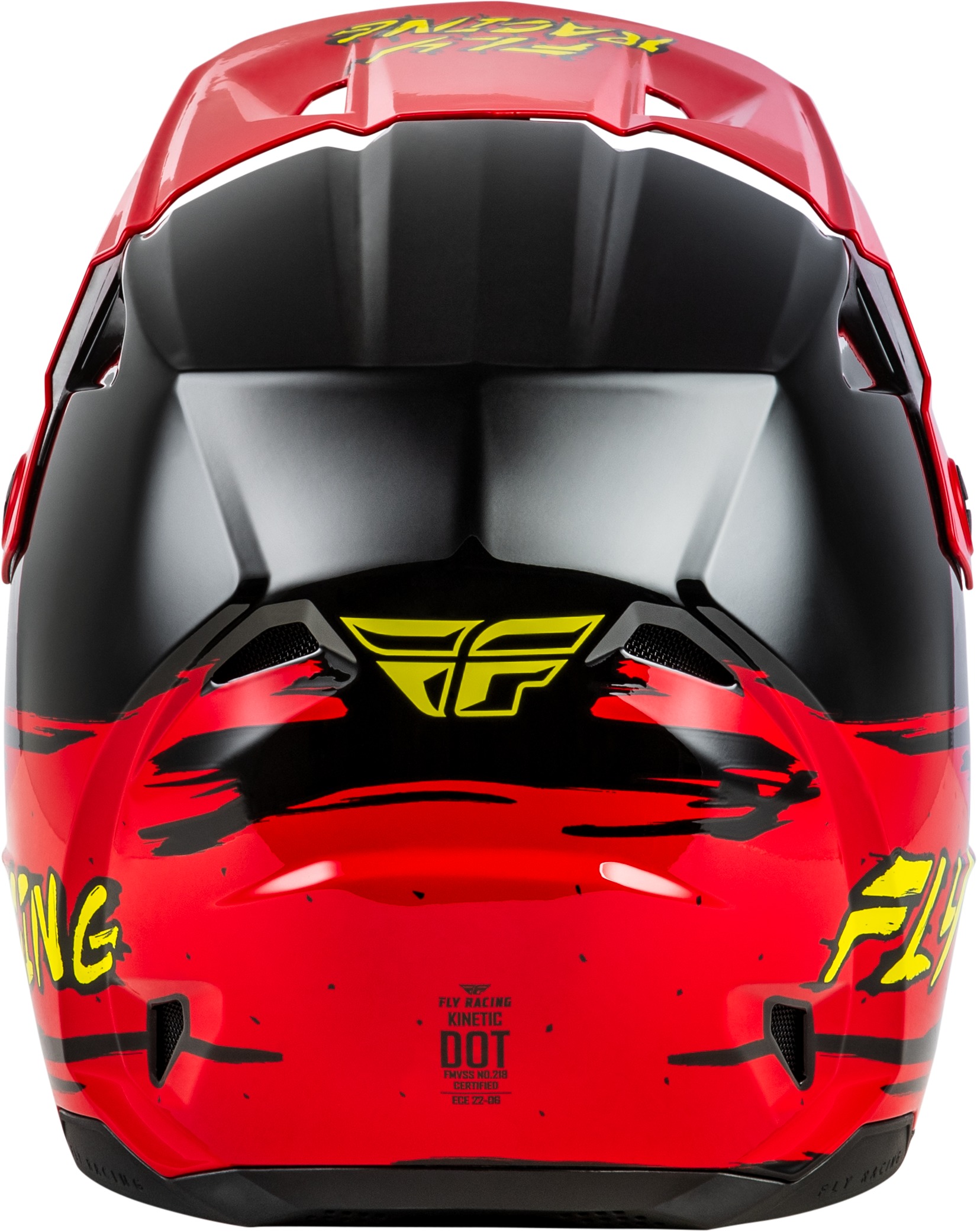 Fly Racing Youth Kinetic Surge Helmet Black/Red/Yellow YM - Image 3