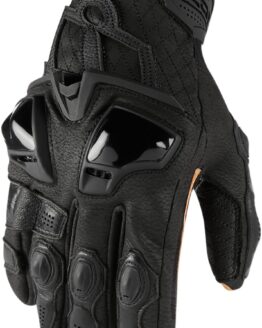 Hypersport Leather Cold Weather Short Cuff Gloves - Black Men's Small