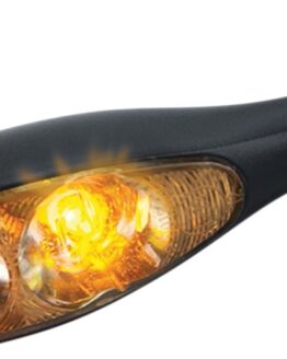 Kuryakyn Micro 1000 Clear Lens Amber Light Satin Black