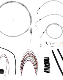 Extended Braided S.S. Control Cable Kit for Baggers - 16" tall bars (non-ABS)