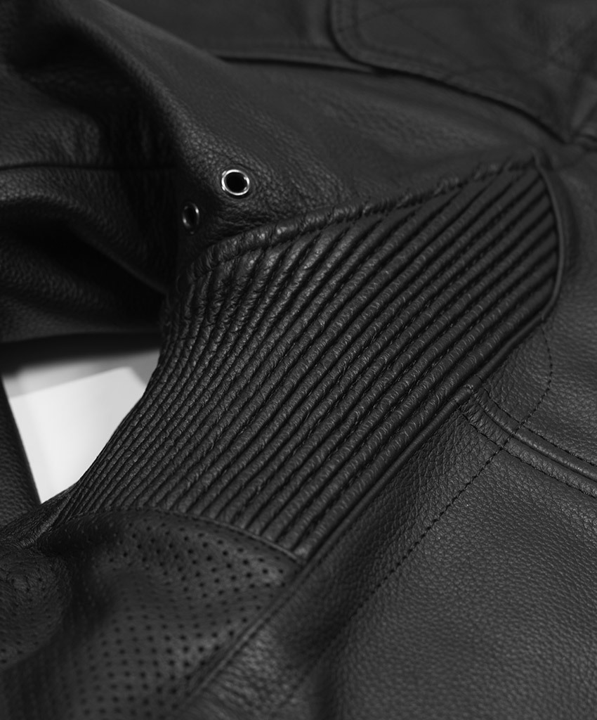 Highway 21 Gasser Leather Riding Jacket Black Small - Image 4