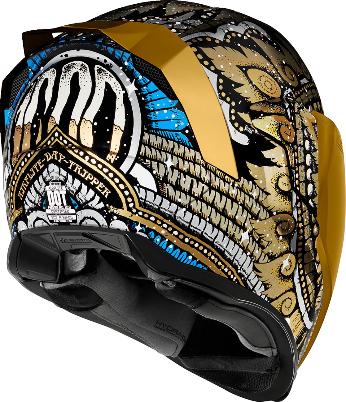 ICON Airflite Daytripper Helmet - Gold/Blue/Black/White (L) - Image 3