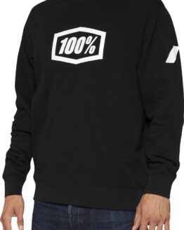 100 Percent Icon Fleece Sweatshirt XL Black White Men's