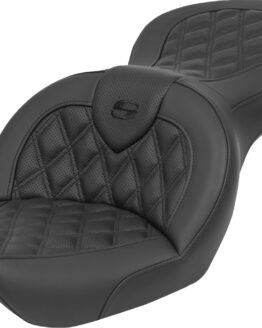 Saddlemen Roadsofa 2-Up Seat Lattice Stitch Black for Harley FXDWG