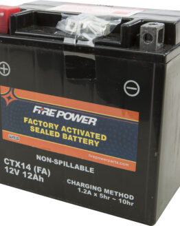 Fire Power CTX14-BS Factory Activated Sealed Battery Replaces YTX14-BS