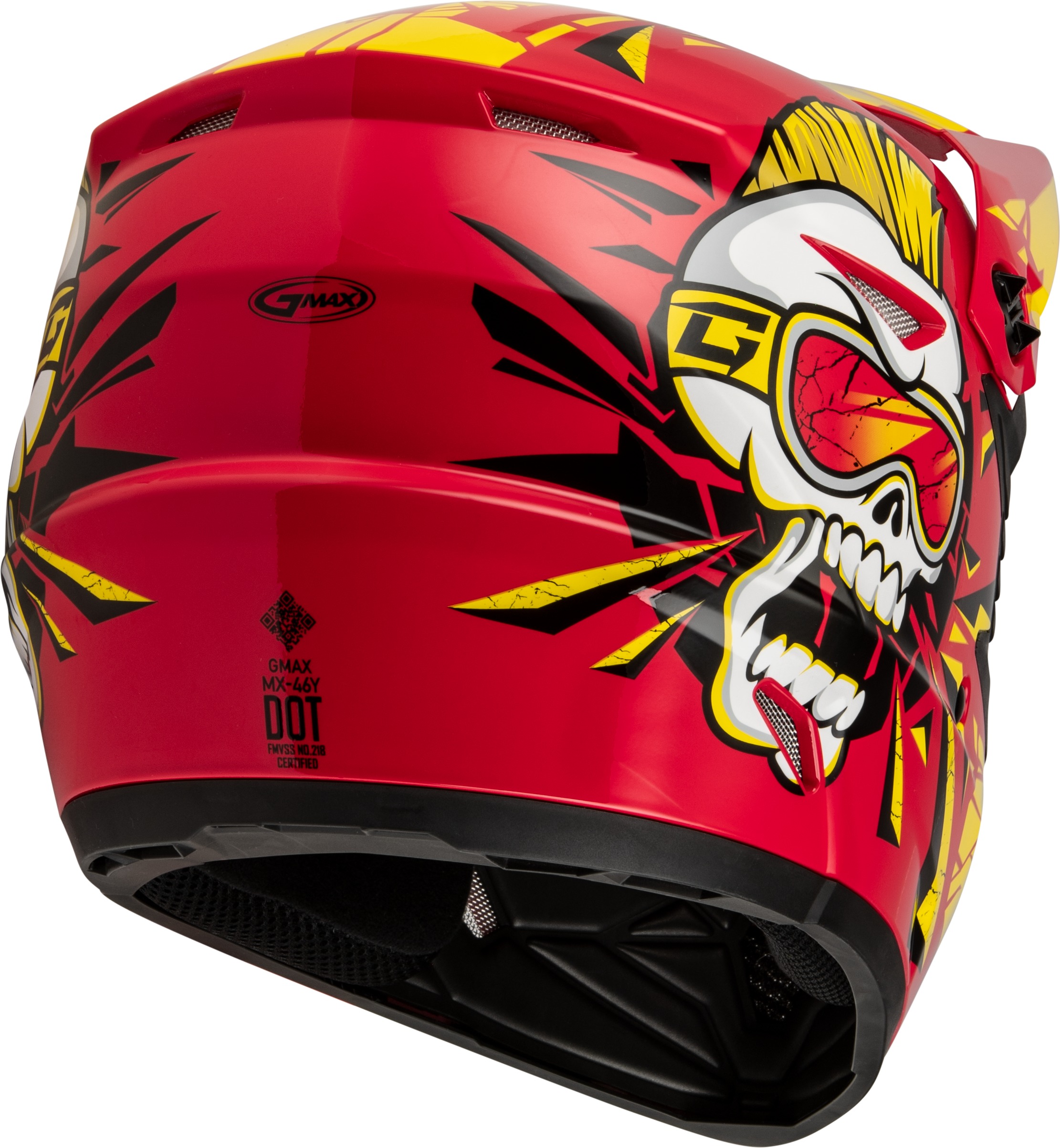 GMAX MX-46Y Unstable Youth Helmet Red/Yellow Large - Image 3