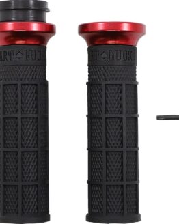 ODI Hart-Luck V-Twin Lock-On Grips Black/Red 1in Throttle-by-Wire For Harley