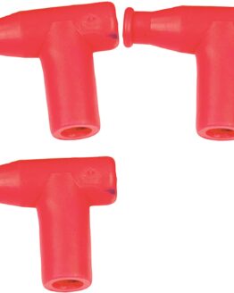 T Type Spark Plug Cap / Boot Red, 5k Ohm 3-Pack