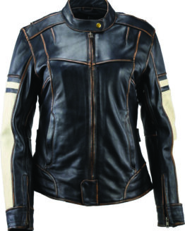 Kuryakyn Dame Vintage Leather Jacket Black Womens XL