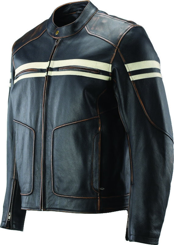 Kuryakyn Hoodlum Vintage Leather Jacket Black Small Men's - Image 4