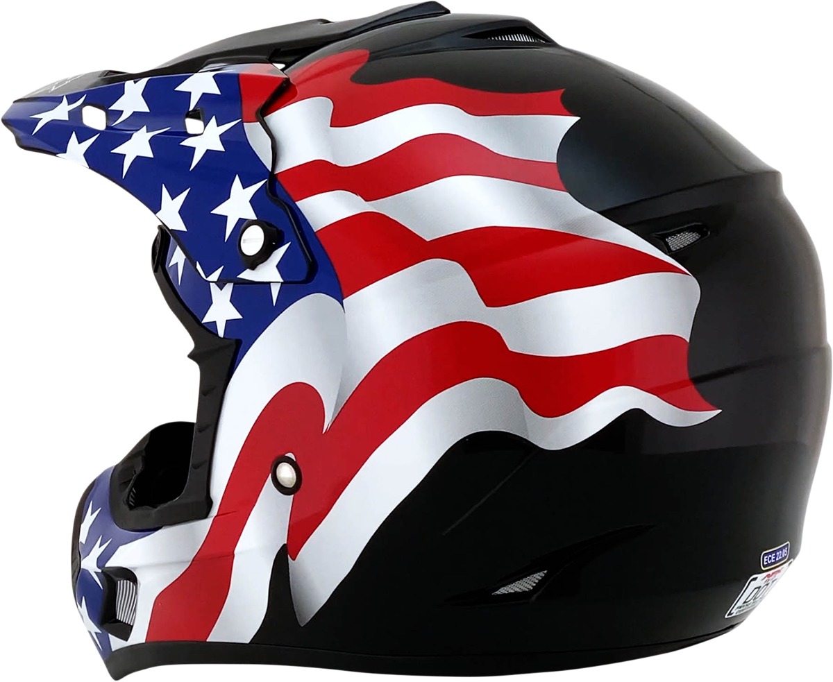 AFX FX-17 Flag Helmet 4XL Adult Blue Black Red White Unisex MX - Image 3