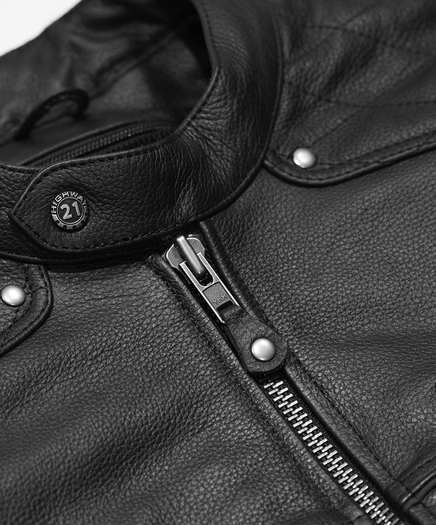 Highway 21 Gasser Leather Riding Jacket Black Small - Image 6