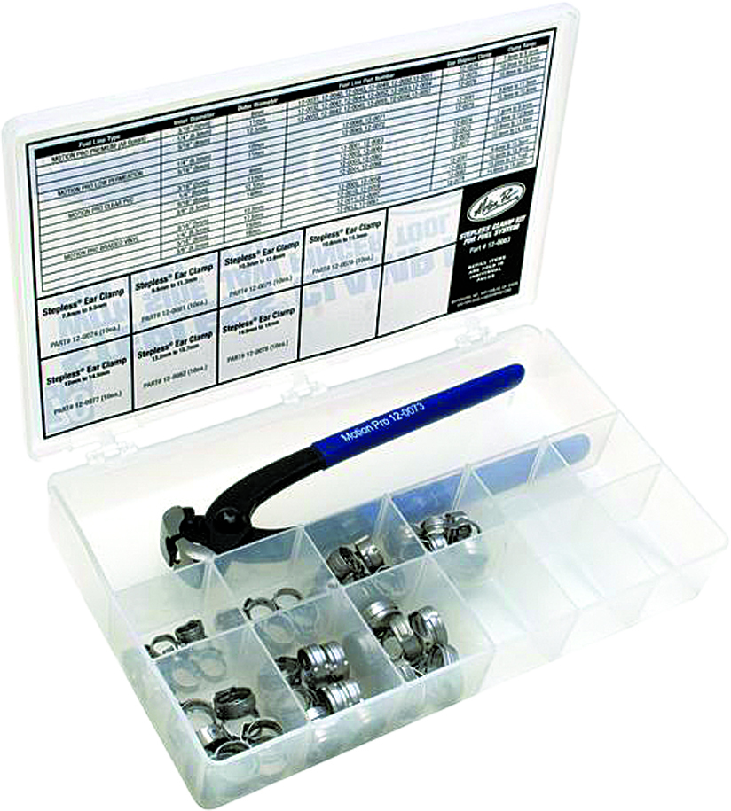 80-Piece Stepless Clamp Kit w/ Side Pincer Tool - Fuel Line Fitting Clamps - Image 5