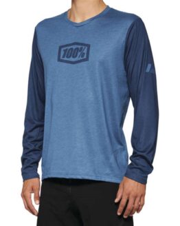 100% Airmatic Men's Long Sleeve Jersey - Slate Blue, Large