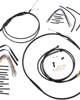 Extended Black Control Cable Kit for 15" Bagger Bars