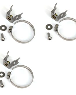 3 Pack - Header Heat Shield Mount Bracket w/ Clamp & Screw