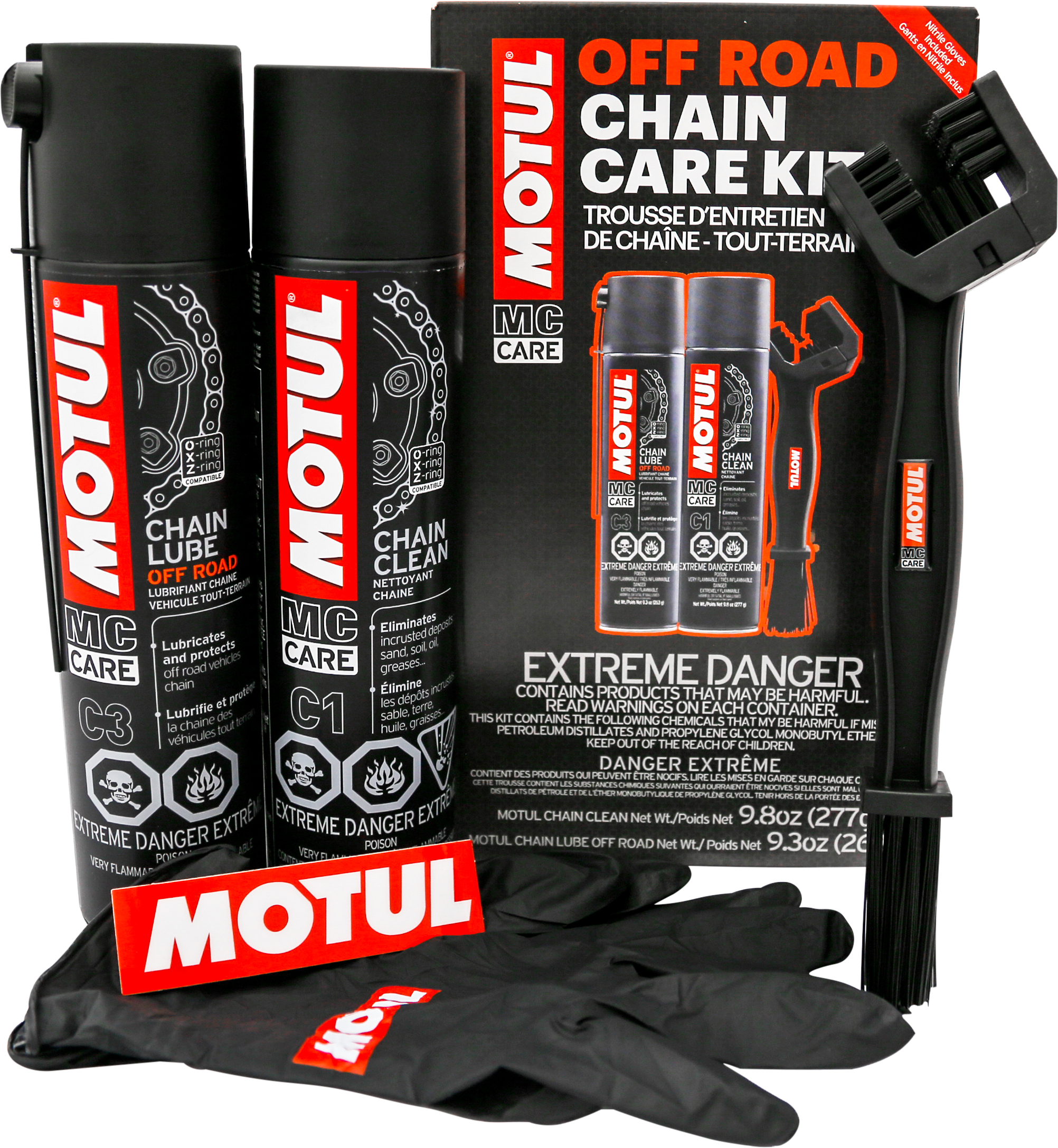 MOTUL Offroad Chain Care Kit with Cleaner, Lube, and Brush - Image 3