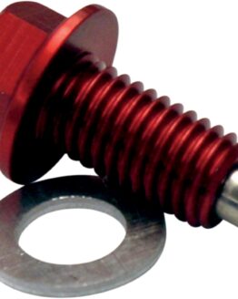 Moose Magnetic Drain Plug M10x1.5x22mm Red w/ Washer